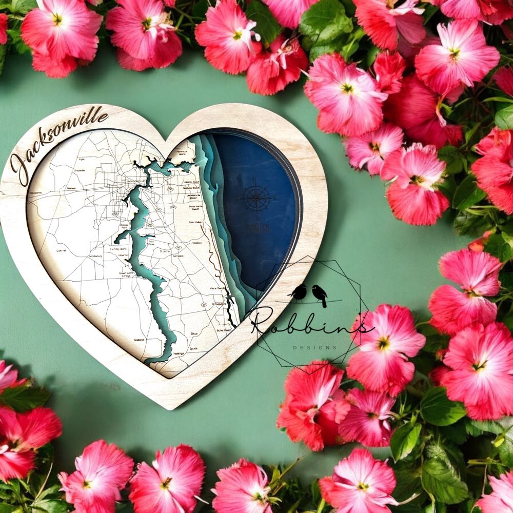 Jacksonville 3D Map Christmas/Holidays/Wall Art