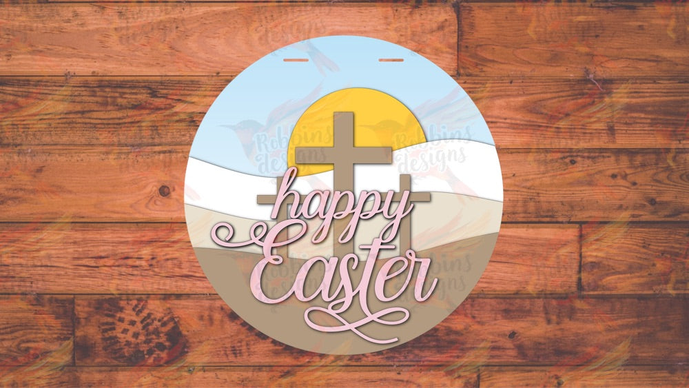 Christian Happy Easter Wooden Door Hanger