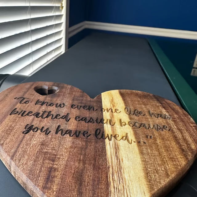 Engraved Acacia Heart Keepsake – Custom Wooden Gift for Love, Marriage & Milestones