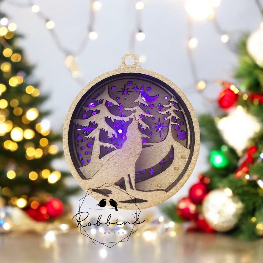 Personalized 4” Light-Up Christmas Ornaments-Laser Cut & Handmade