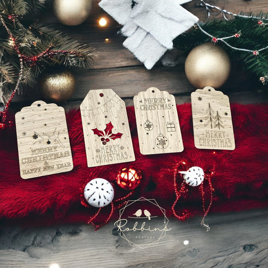 2.5” Walnut Laser Engraved Gift Tag – ‘Believe in the Magic’ – Personalized Holiday Tags