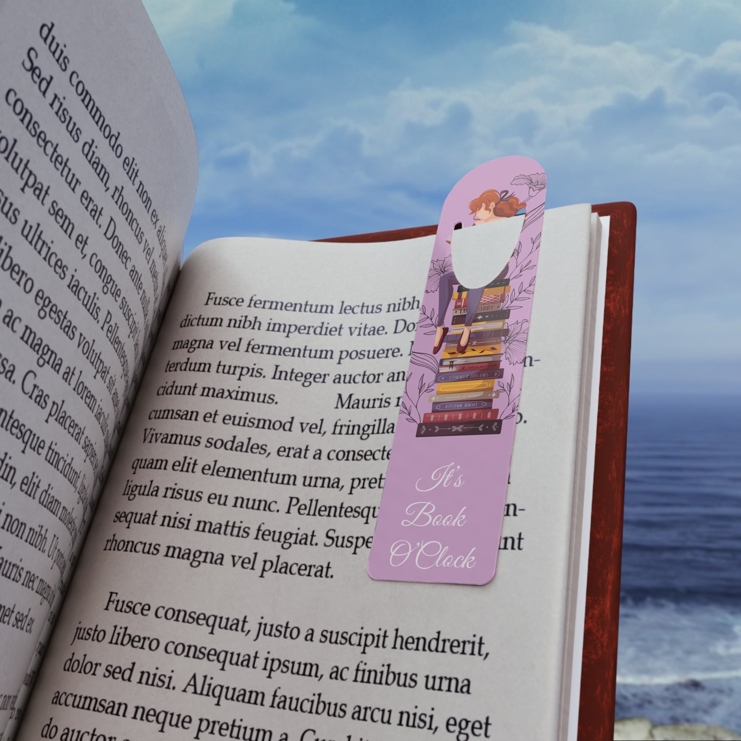 Bookmark - Book O'Clock Girl Reading Design