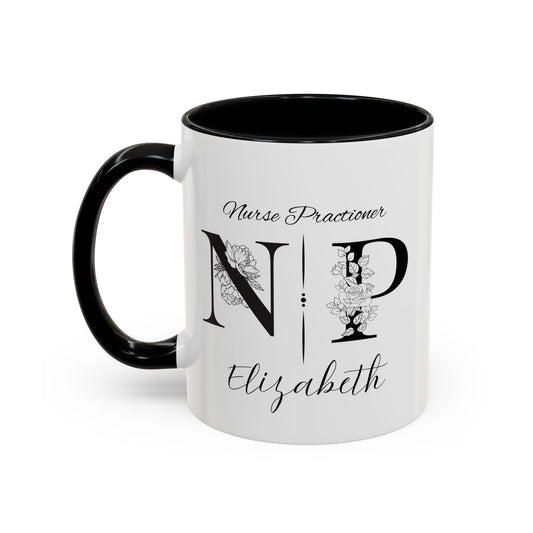 Accent Coffee Mug (11, 15oz), Nurse Coffe Name Mug, Personalized Nurse Practioner Mug