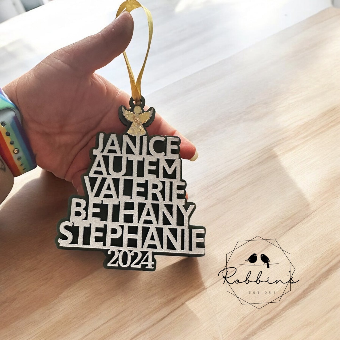 Family Names Christmas Tree 🌲 Ornament 2024