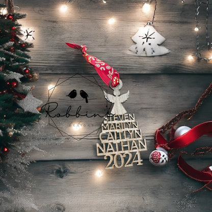 Family Names Christmas Tree 🌲 Ornament 2024