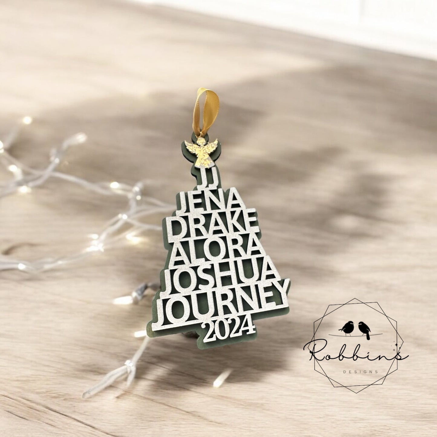 Family Names Christmas Tree 🌲 Ornament 2024