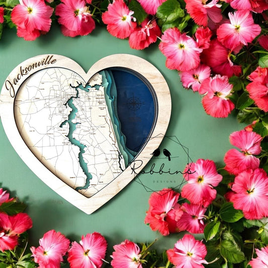 Jacksonville 3D Map Christmas/Holidays/Wall Art