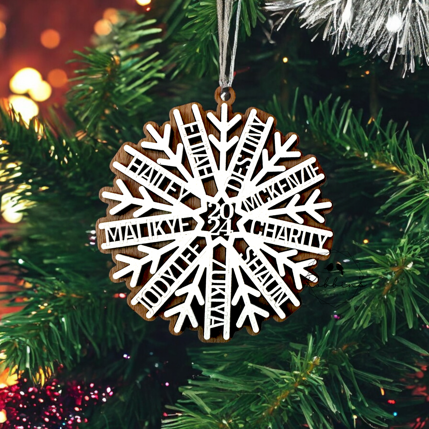 Personalized Family Snowflake Ornament - 2024/2025