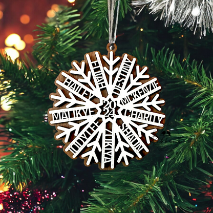 Personalized Family Snowflake Ornament - 2024/2025