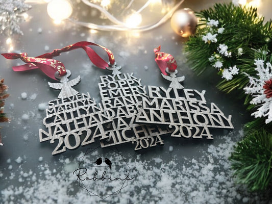 Family Names Christmas Tree 🌲 Ornament 2024