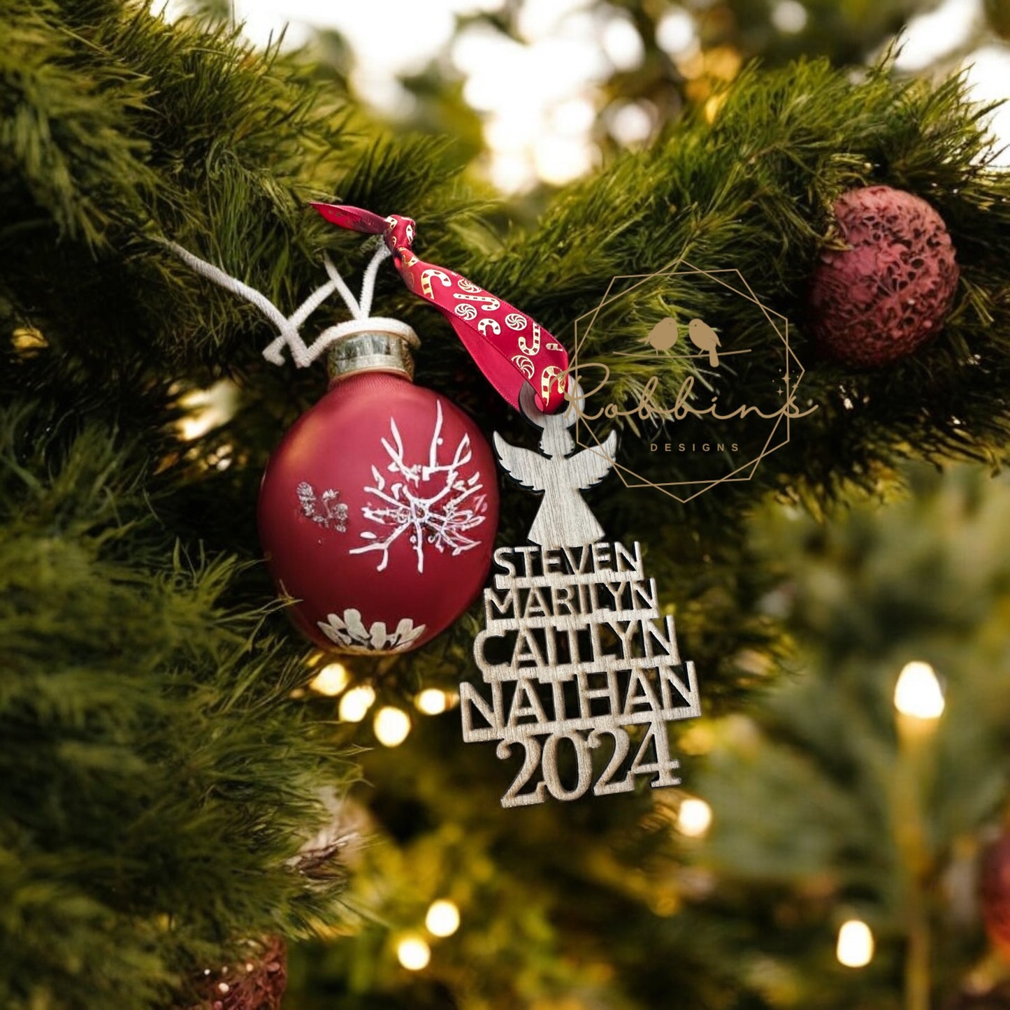 Family Names Christmas Tree 🌲 Ornament 2024