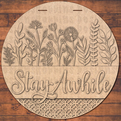 Stay Awhile Door Hanger