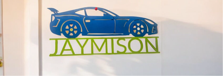 Race Car Wooden Name Sign, Kids Room Decor, Nursery Decor