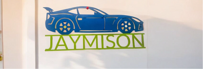 Race Car Wooden Name Sign, Kids Room Decor, Nursery Decor
