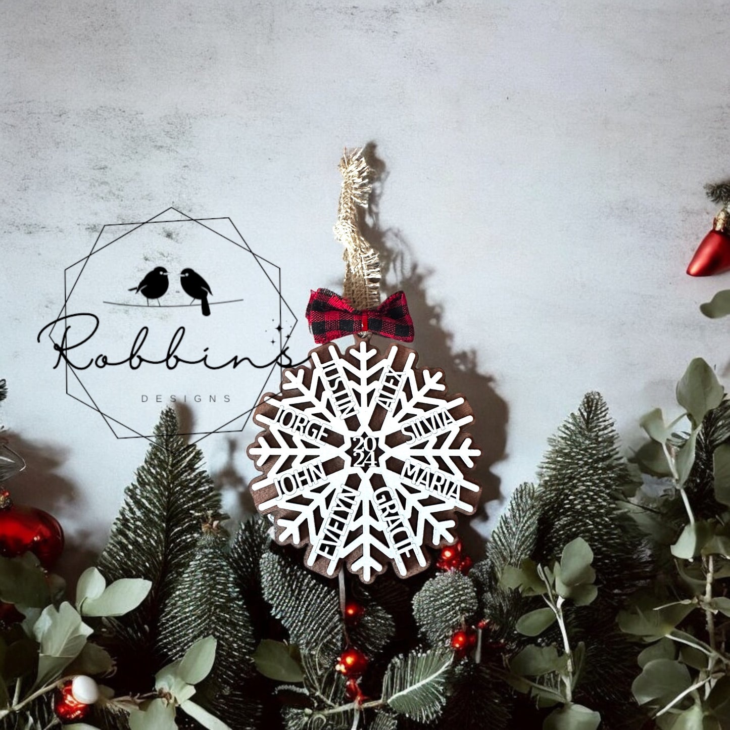 Personalized Family Snowflake Ornament - 2024/2025