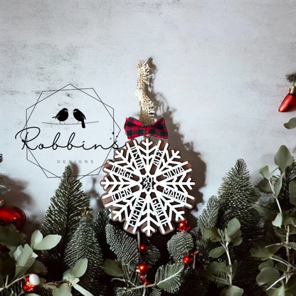 Personalized Family Snowflake Ornament - 2024/2025