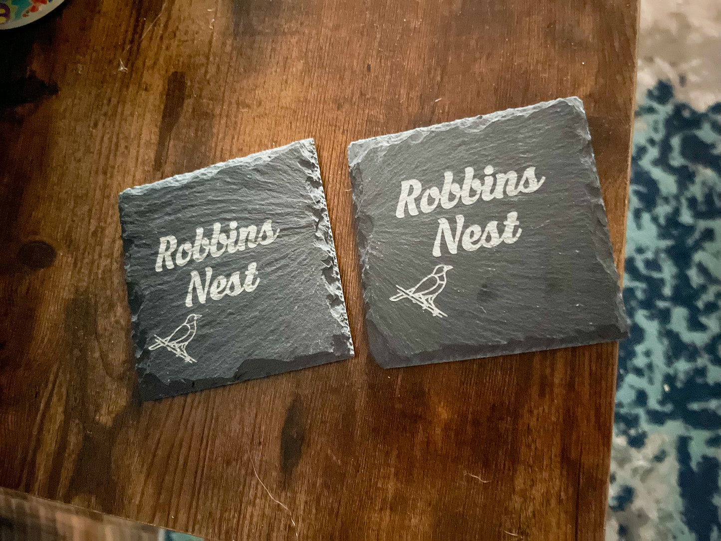 Engraved Photo/image/text Slate Coasters- Set of 4