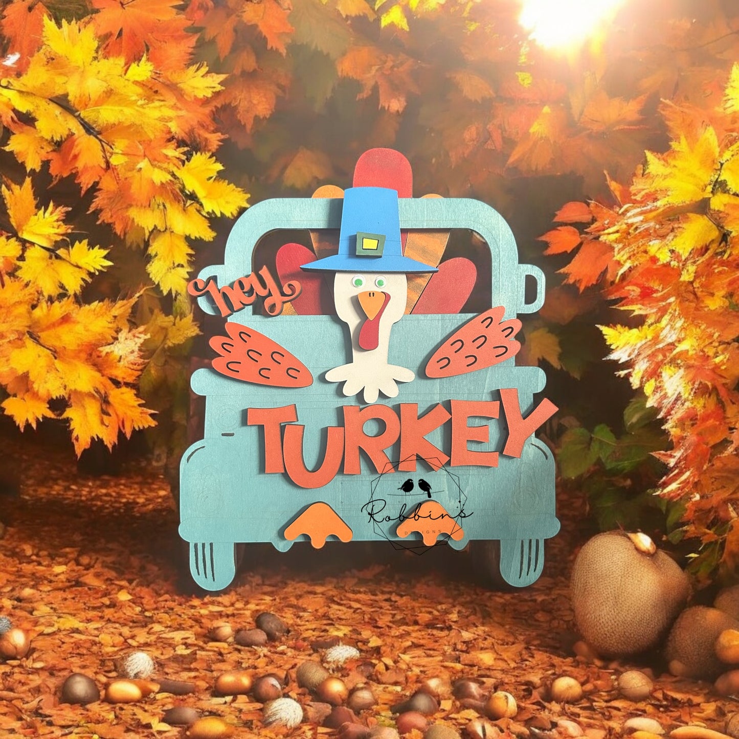 Fall Door Hanger Hey Turkey