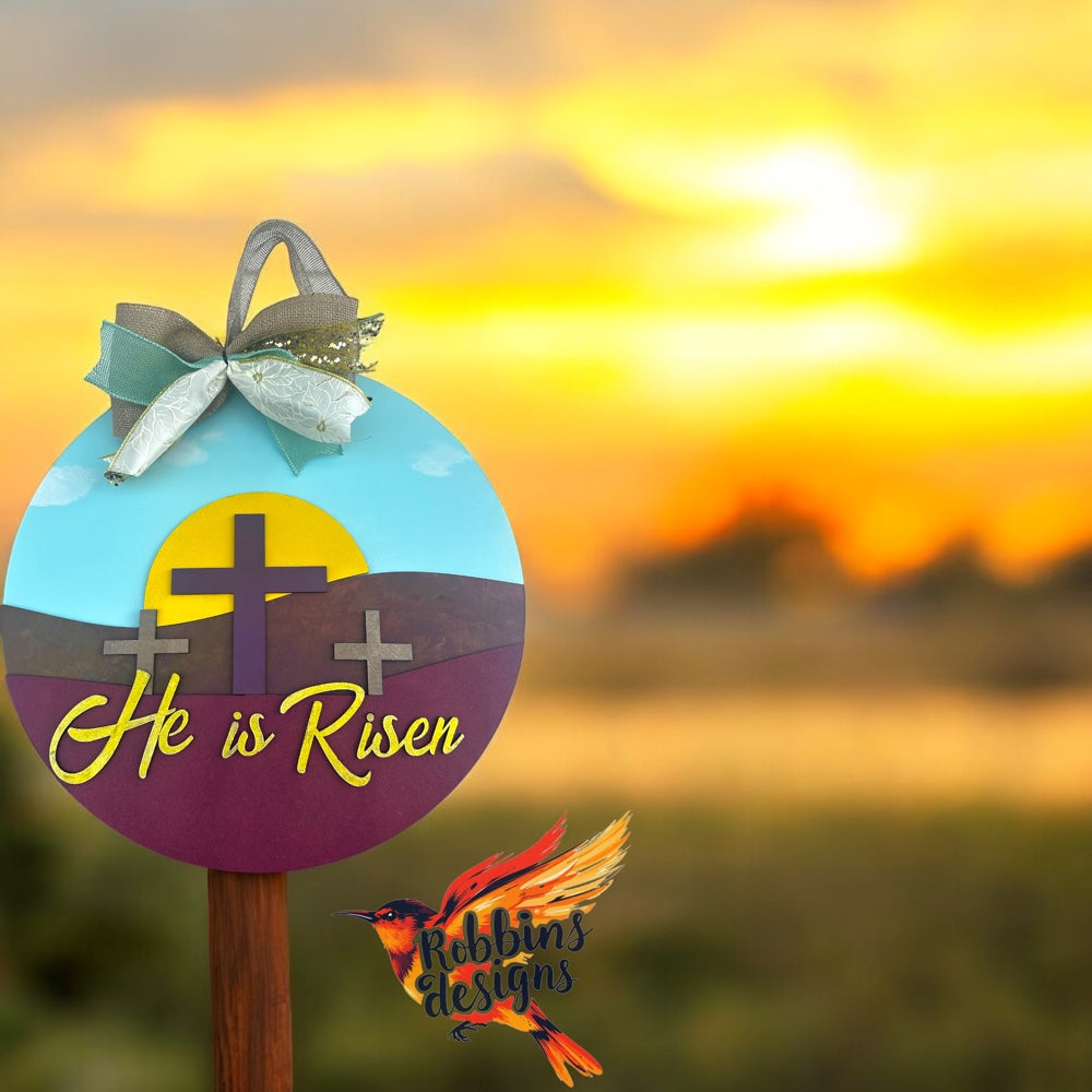 Christian Happy Easter Wooden Door Hanger