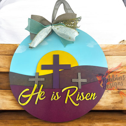 Christian Happy Easter Wooden Door Hanger