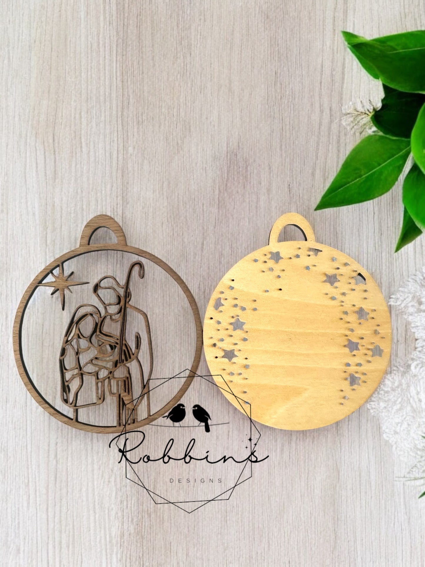 Nativity Scene Layered Wooden Ornament- Handmade Christmas Decoration