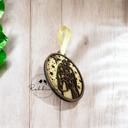 Nativity Scene Layered Wooden Ornament- Handmade Christmas Decoration