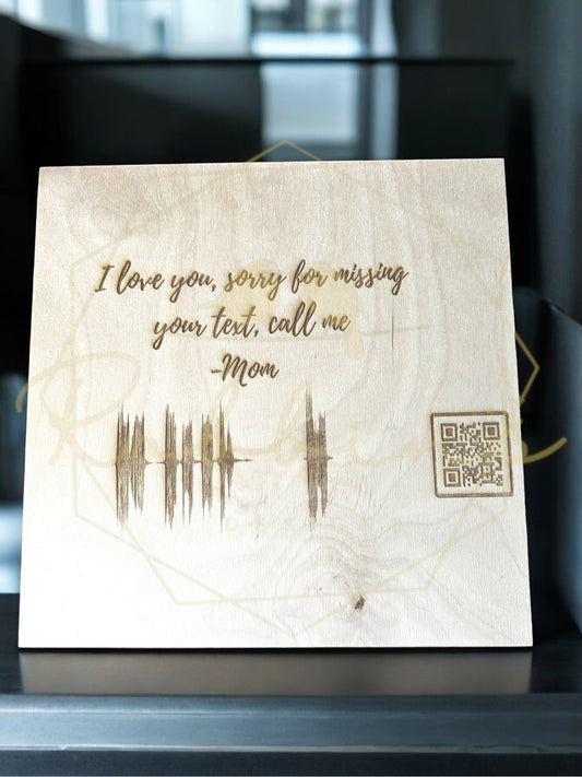 Engraved Wood or Canvas QR Voicemail