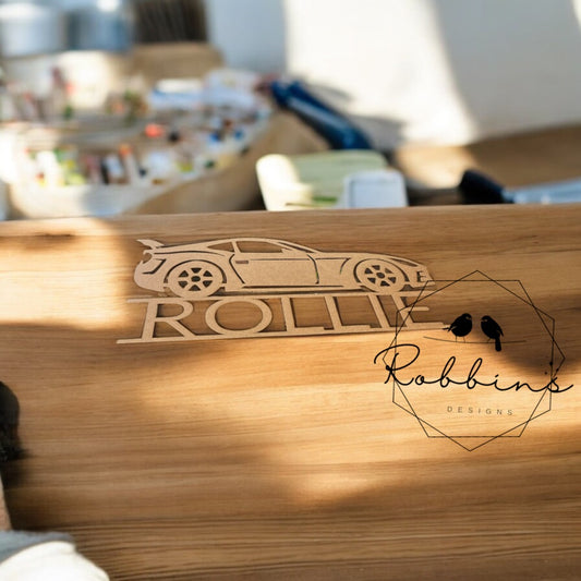 DIY Kit of Race Car Wooden Name Sign
