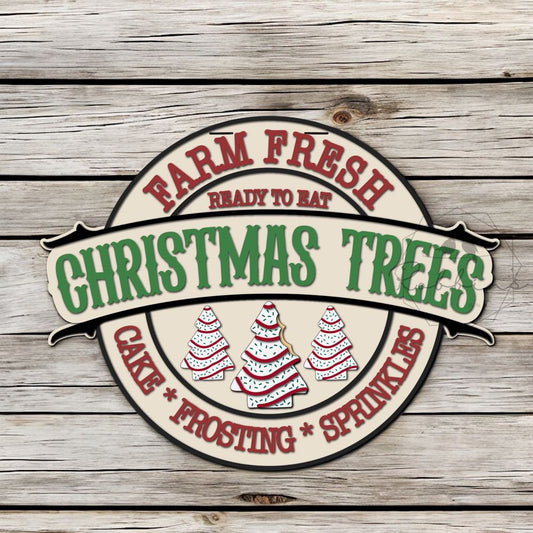 Farm Fresh Christmas Trees Door Hanger- Customizable Colors & Text 12"