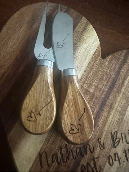 Handcrafted Acacia Heart Keepsake – Laser Engraved & Gift-Ready Wedding Anniversary Valentines