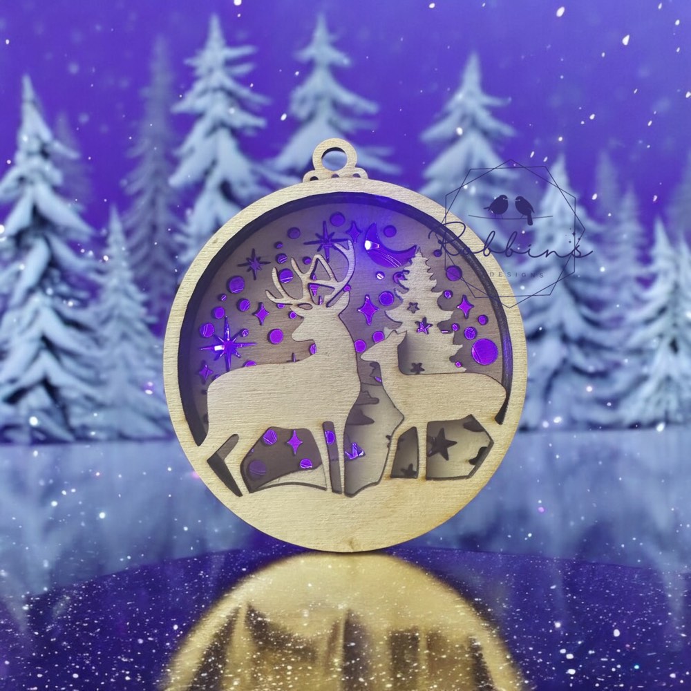 Personalized 4” Light-Up Christmas Ornaments-Laser Cut & Handmade