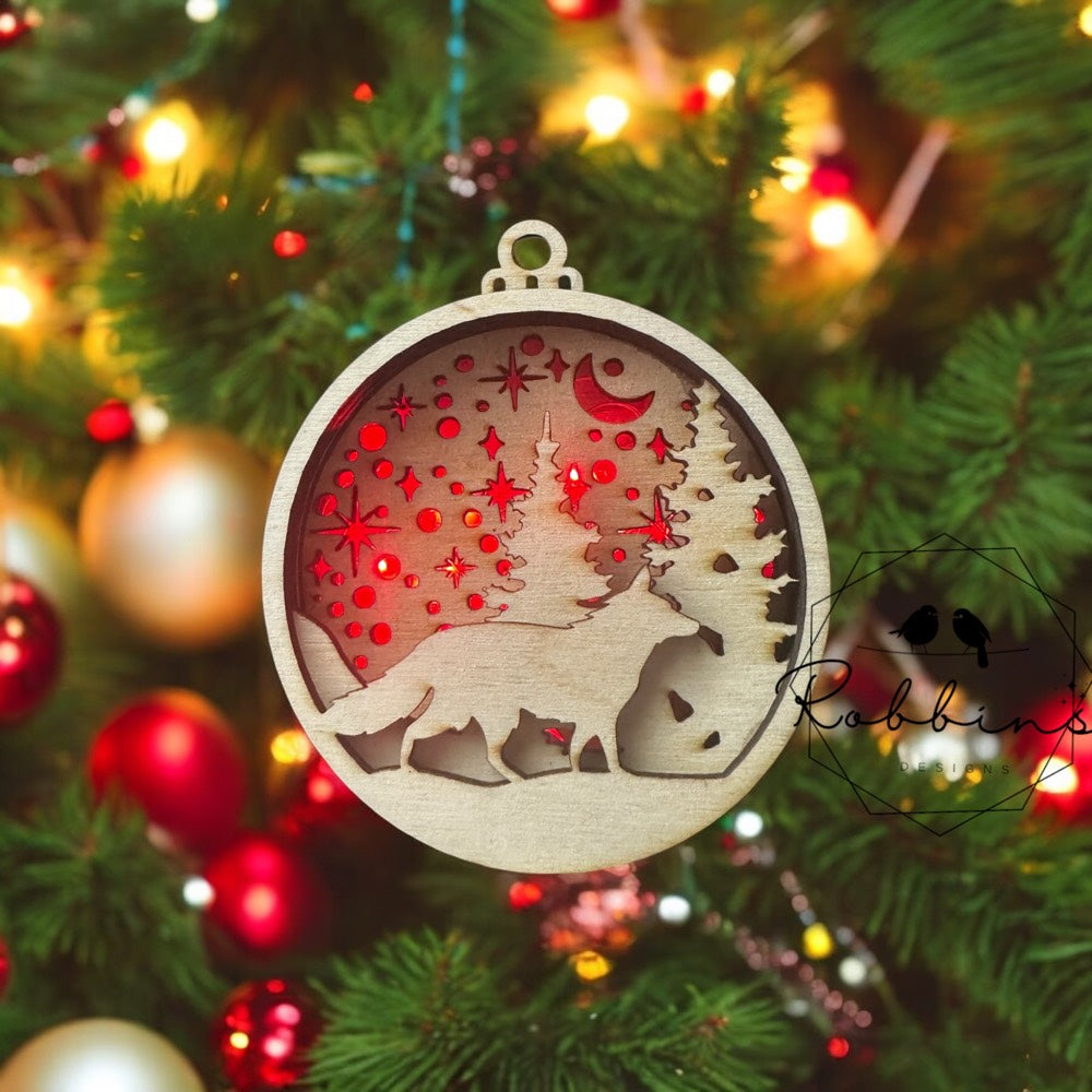 Personalized 4” Light-Up Christmas Ornaments-Laser Cut & Handmade