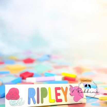 Wooden Name Puzzle-Gift for Kids-Name Puzzles for Toddlers-Montessori Baby Toys First Birthday Gift-Baby Shower Gift